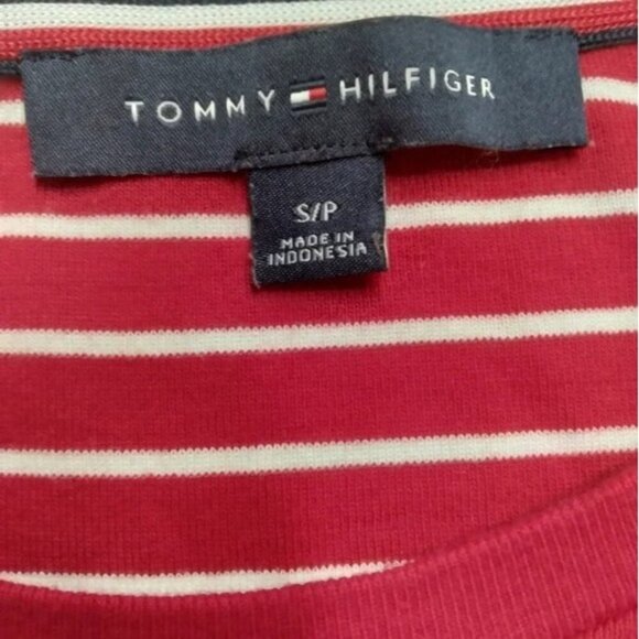Tommy Hilfiger Red Striped Crewneck Cropped T-shirt - Picture 3 of 3